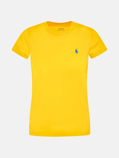Shop Polo Ralph Lauren Light Blue Cotton T-shirt In Yellow
