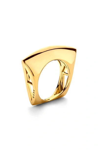 Shop Bare Lotus Ring In Yellow Gold