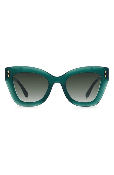 Shop Isabel Marant 51mm Cat Eye Sunglasses In Green / Green Shaded