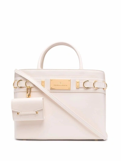 Shop Elisabetta Franchi Women's White Polyester Handbag