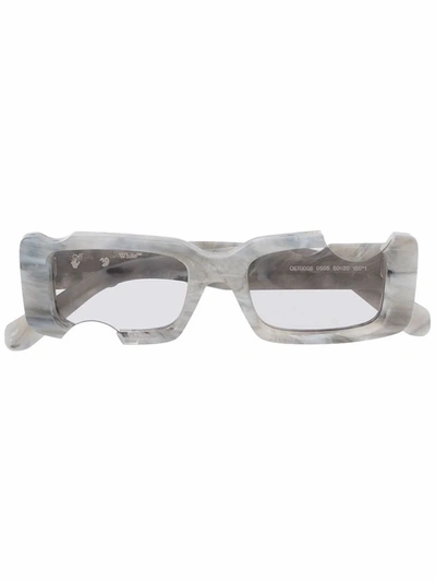 Shop Off-white Women's Grey Acetate Sunglasses