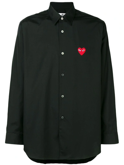 Shop Comme Des Garçons Play Men's Black Cotton Shirt