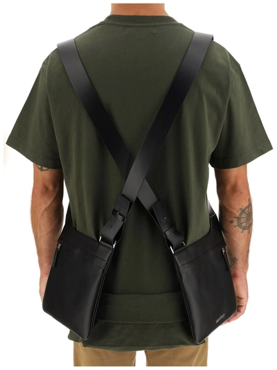 Shop Ambush Men's Black Leather Messenger Bag
