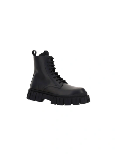Shop Fendi Men's Black Leather Ankle Boots