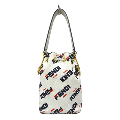 Pre-owned Fendi X Fila Leather Handbag In White