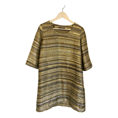 JAY AHR Pre-owned Silk Dress In Gold
