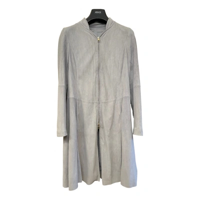 Pre-owned Giorgio Armani Trench Coat In Grey