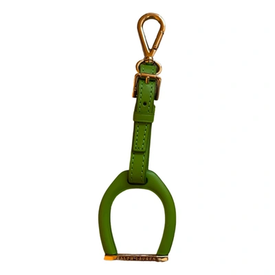 Pre-owned Ralph Lauren Leather Key Ring In Green