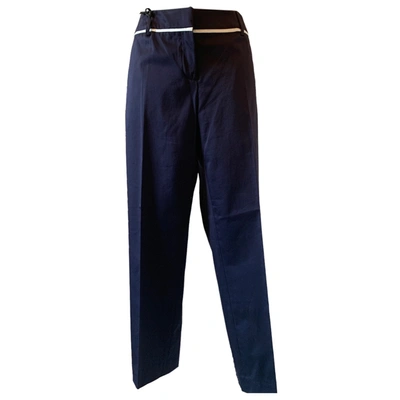 Pre-owned Les Copains Straight Pants In Blue