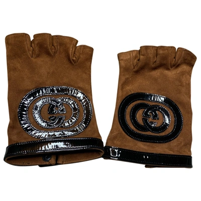 Pre-owned Gucci Mittens In Brown