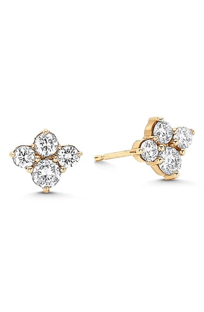 Shop Sara Weinstock Dujour 4-diamond Cluster Stud Earrings In Yellow Gold