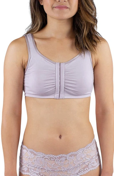 Shop Everviolet Maia Front Close Pocketed Bralette In Mauve