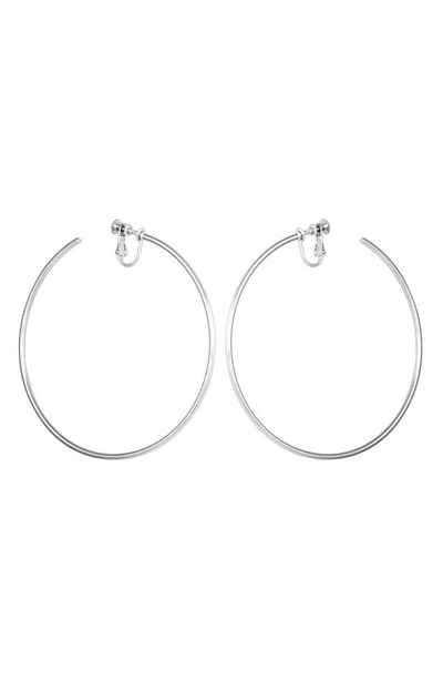 Shop Vince Camuto Clip-on Hoop Earrings In Silver