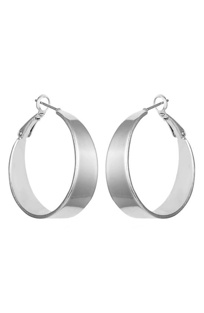 Shop Vince Camuto Tapered Hoop Earrings In Silver