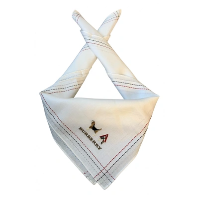 Pre-owned Burberry Scarf & Pocket Square In White