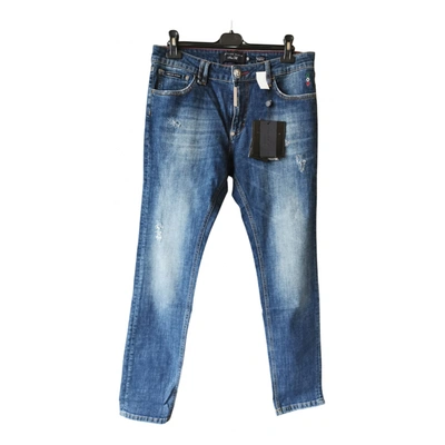 Pre-owned Philipp Plein Straight Jeans In Blue