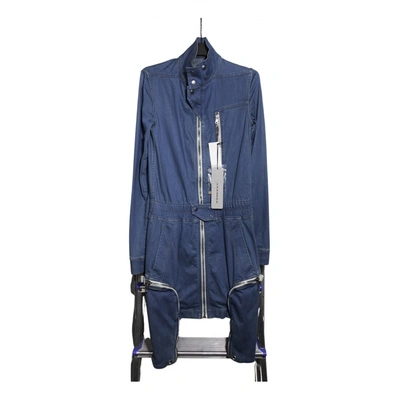 Pre-owned Rick Owens Trench Coat In Blue