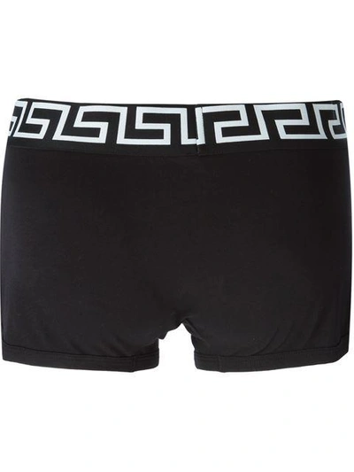 Shop Versace Greca Waistband Boxers - Black