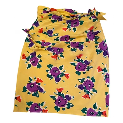 Pre-owned Emanuel Ungaro Silk Mini Skirt In Yellow