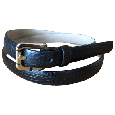 Pre-owned Massimo Dutti Leather Belt In Black