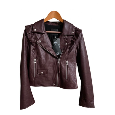 Pre-owned Paige Leather Jacket In Burgundy