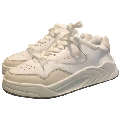 Pre-owned Lacoste Leather Trainers In White