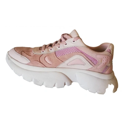 MAJE Pre-owned Leather Trainers In Pink