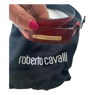 Pre-owned Roberto Cavalli Leather Belt In Burgundy