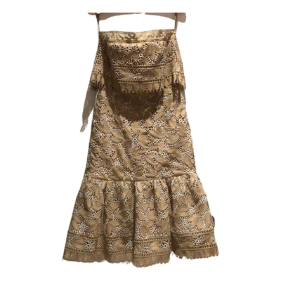 Pre-owned Aijek Mid-length Dress In Beige