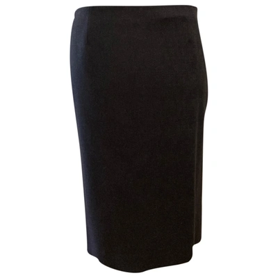 Pre-owned Fay Wool Mid-length Skirt In Navy