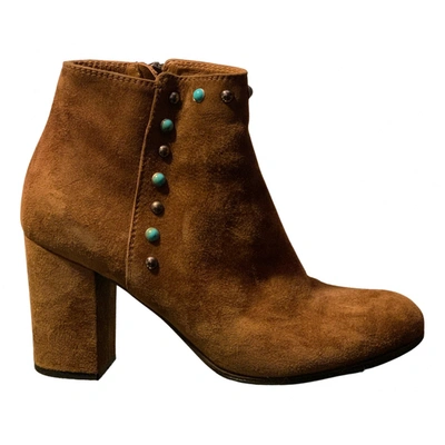 Pre-owned Via Roma Xv Ankle Boots In Brown