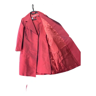 Pre-owned Dolce & Gabbana Silk Coat In Red