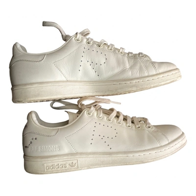 Pre-owned Raf Simons Leather Trainers In White