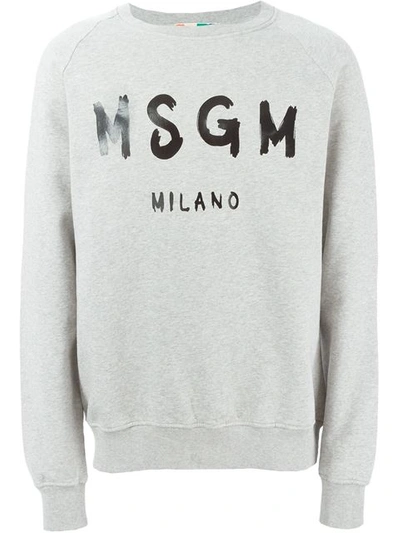 Msgm Logo-print Sweatshirt In Grigio