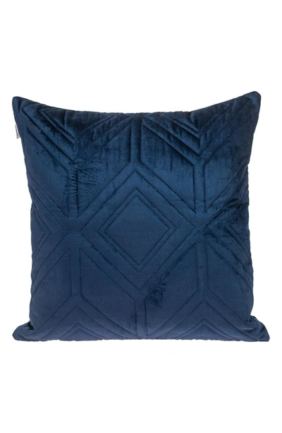 Shop Parkland Collection Reta Diamond Quilted Throw Pillow In Blue/ Navy