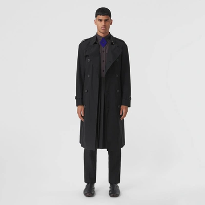 Shop Burberry The Midlength Chelsea Heritage Trench Coat In Black