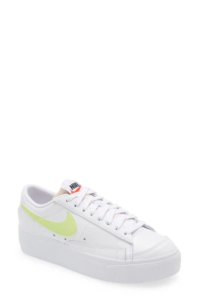 Shop Nike Blazer Low Platform Sneaker In White/ Lemon Twist/ White