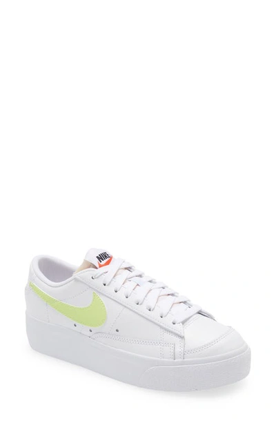 Nike Blazer Low Platform Women's Sneaker In White/ Lemon Twist/ White
