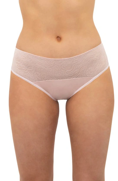 Shop Saalt Period & Leakproof Light Absorbency Lace Hipster Panties In Quartz Blush