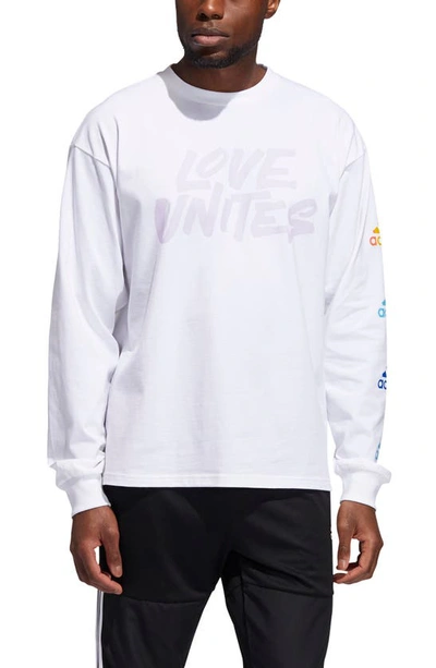 Shop Adidas Originals Pride Unites Graphic Sweatshirt In White