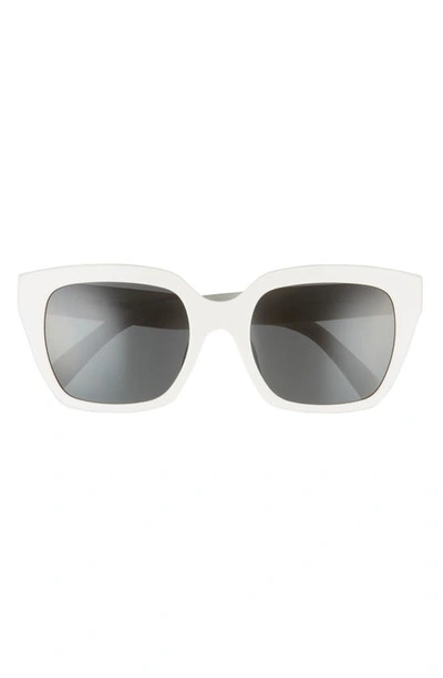 Shop Celine 56mm Cat Eye Sunglasses In Ivory / Smoke