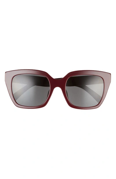 Shop Celine 56mm Cat Eye Sunglasses In Shiny Bordeaux / Smoke