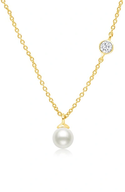 Shop Crislu Cultured Pearl Necklace In Pearl/ Ivory