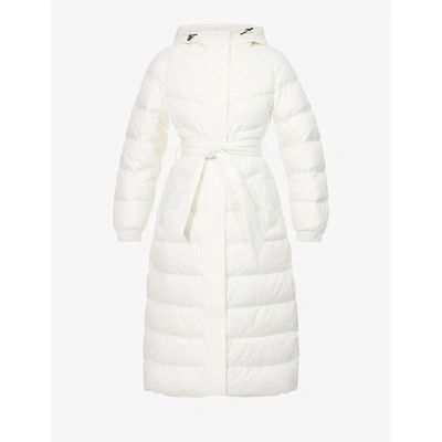 Benetton Womens White Longline Padded Shell Puffer Jacket 10 | ModeSens