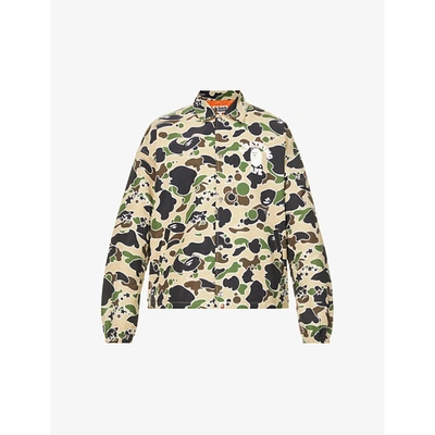 Shop A Bathing Ape Camouflage-print Dropped-shoulder Shell Coach Jacket In Yellow