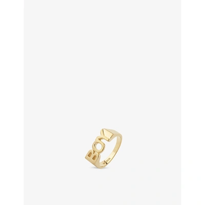 Shop Maria Black Boy 22ct Yellow Gold-plated Sterling-silver Ring In Gold Hp