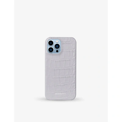 Shop Mintapple Grey Alligator-embossed Leather Iphone 13 Pro Max Case