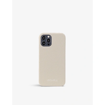 Shop Mintapple Rose White Grained Leather Iphone 12 Pro Case