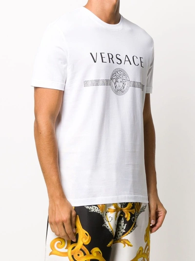 Shop Versace Medusa Logo T-shirt In White