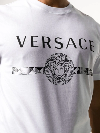 Shop Versace Medusa Logo T-shirt In White